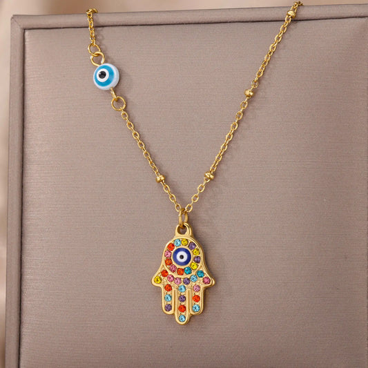 Turkish Hamsa Evil Eye Necklaces