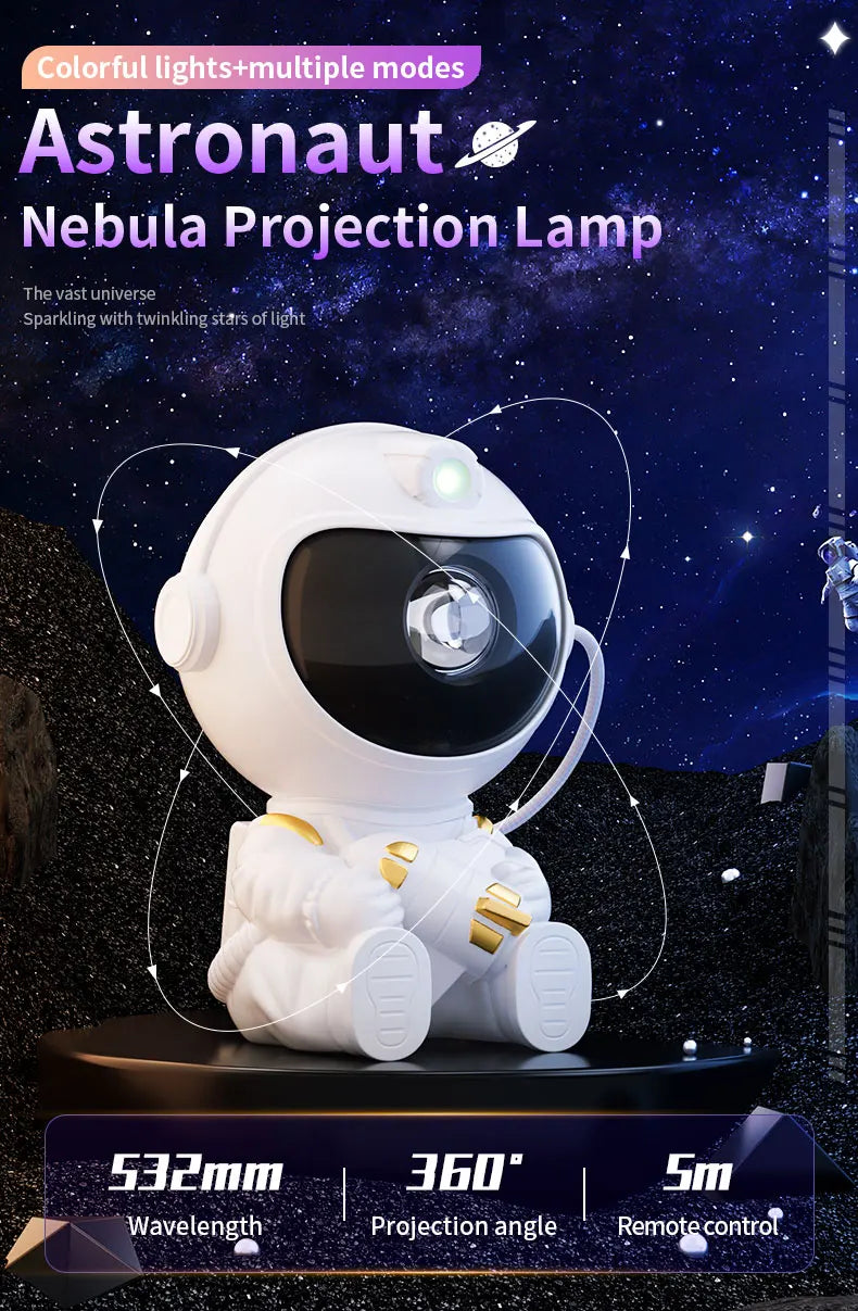 Astronaut LED Star Projector Night Light Galaxy Projectors for Home Bedroom Room Decorative Children Kids Gift Starry Sky Lamp