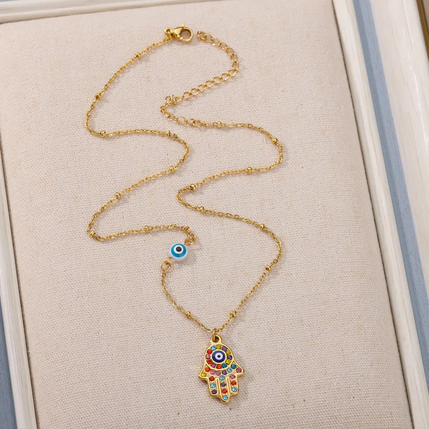 Turkish Hamsa Evil Eye Necklaces