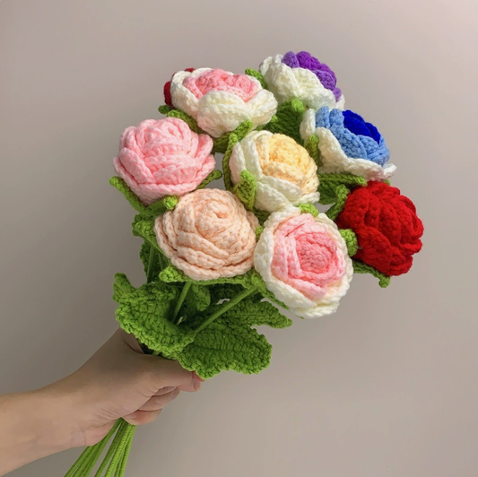 🌷 Knitted flowers💕Single flower pieces can be freely combined.