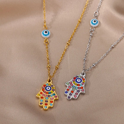 Turkish Hamsa Evil Eye Necklaces