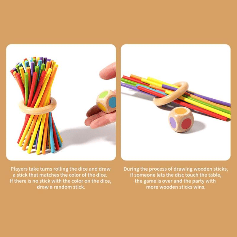 Wooden Stick Game, Colorful Educational Toy for Cognitive Development & Focus Training