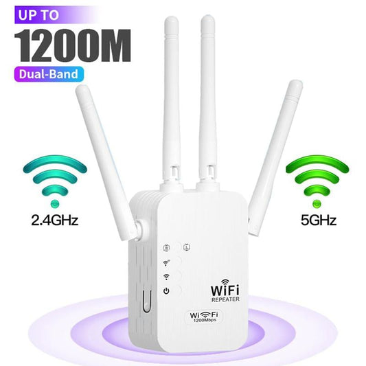 📶 WiFi Extender 1200Mbps Dual Band – Covers 10,000 sq.ft, Supports 50 Devices & Easy Setup 🌐🏠📦