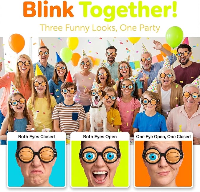 49% OFF🎉🎉Novelty Funny Glasses with Winking Eye Mechanism