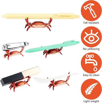 Creative Cute Crab Pen Holder Weightlifting Crabs Pen Holder