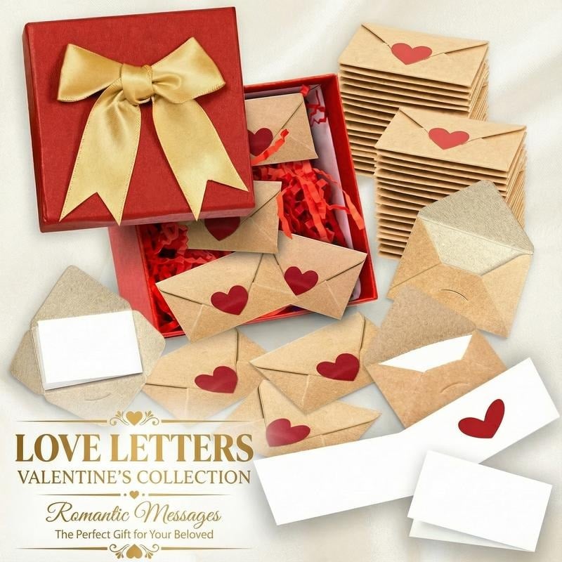 💖Hot Sale Valentine's Day🌹💌 DIY Love Notes Box – Mini Blank Cards & Envelopes 💖🌹 Perfect Valentine's Gift