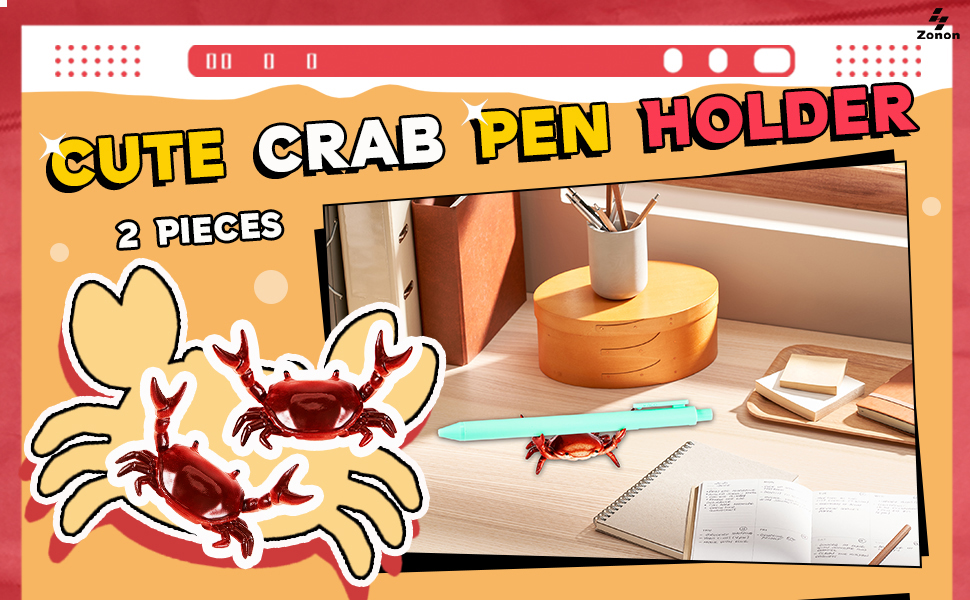 Creative Cute Crab Pen Holder Weightlifting Crabs Pen Holder