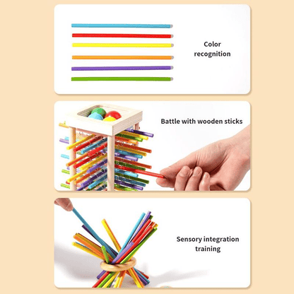 Wooden Stick Game, Colorful Educational Toy for Cognitive Development & Focus Training