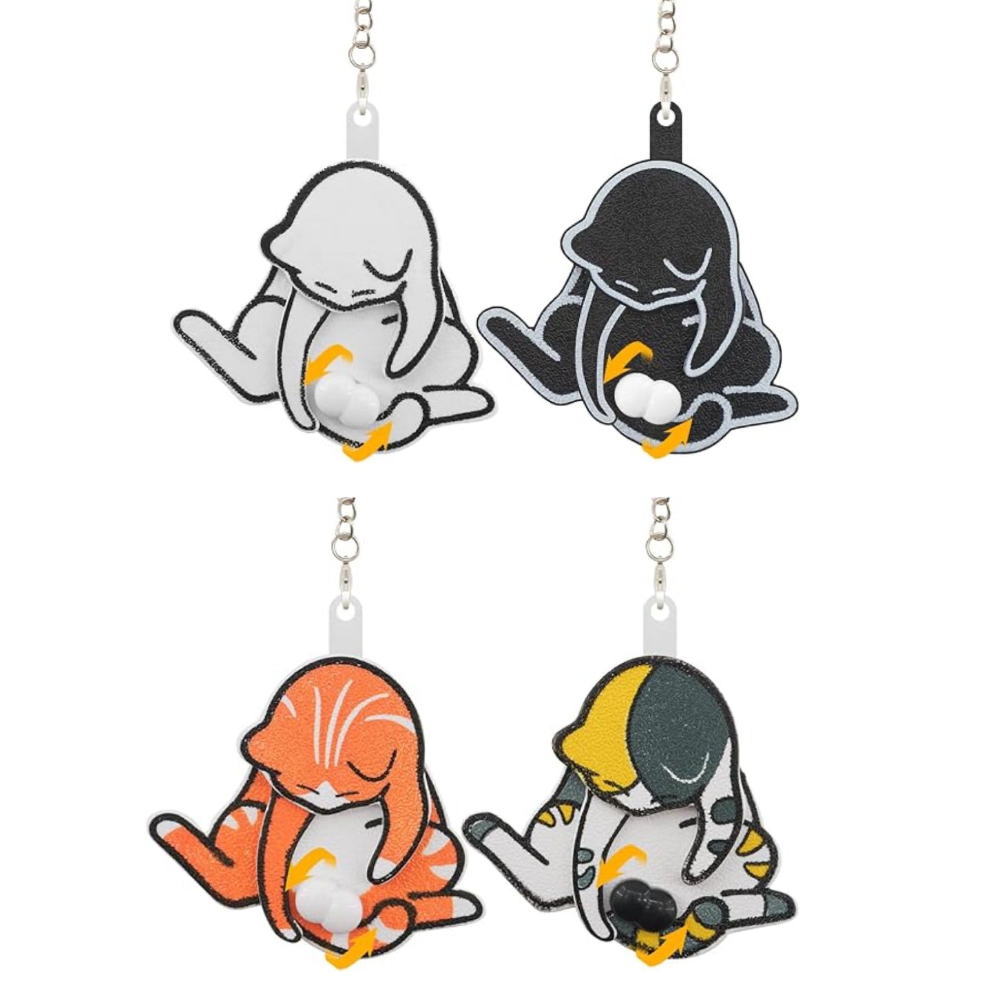 Mischief Cat Interactive Keychain Funny Wiggling Keychain with Rotating Cats Eggs Hilarious Gift for Cat Lovers